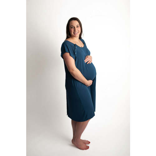 Navy Labor & Delivery Gown | Epidural & Nursing Friendly