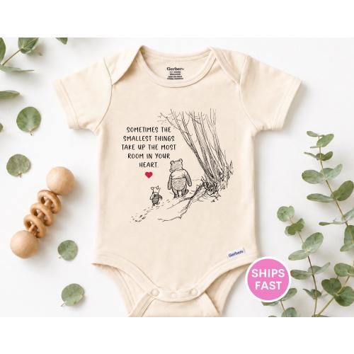 New Baby Onesie Pooh Baby Bear Bodysuit Smallest Things Heart Quote Classic New Baby Gift Baby Shower Gift New Mom Gift Baby Announcement