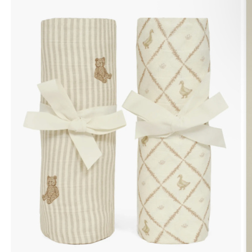 2-Pack Organic Cotton Muslin Swaddle Blankets
