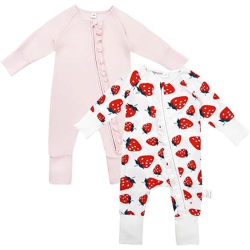 Bow Dream Baby Girl Romper Jumpsuit Bamboo Rayon Baby Clothes Boys & 2 Way Zipper Outfit Baby Clothes for Girls