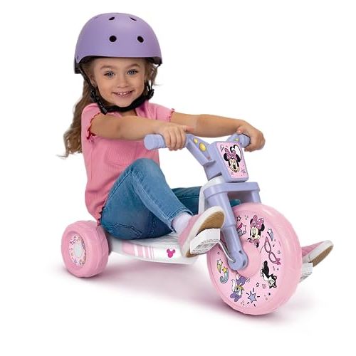 MINNIE MOUSE Ride-On 10" Fly Wheels Junior Cruiser Tricycle with Sounds - Toddler Bike Trike, Ages 2-4