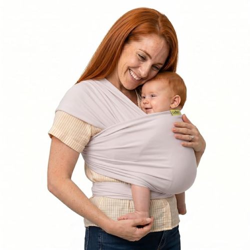 Boba Baby Wrap Carrier – Original Baby Sling Carrier for Newborns (7–35 lbs), Soft, Secure, Hands-Free & Ergonomic, Ideal for Comfortable Bonding, New Parents (Organic Stone)