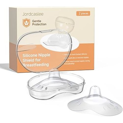 Nipple Shields for Breastfeeding Newborn, Contact Nipple Guards for Breast Feeding with Flat, Inverted Nipples or Difficulty Sucking, Food-Grade Silicone, Ultra-Thin & Super Soft,1 Pair,17mm