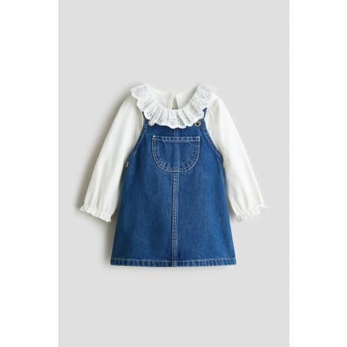 2-PIECE OVERALL DRESS AND TOP SET