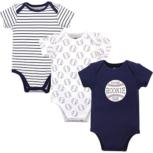 Hudson Baby baby boys Cotton Bodysuits and Toddler T Shirt Set, Baseball, 0-3 Months US