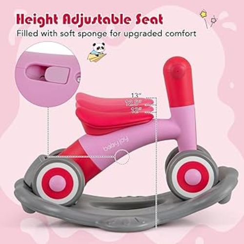 Amazon.com: BABY JOY 3 in 1 Rocking Horse, Kids Ride on Toy Balance Bike w/ 4 Smooth Wheels, Detachable Balance Board and Height Adjustable Seat, Baby Rocking Toy for Boys Girls 1-3 Years Old (Navy+Yellow) : Toys & Games