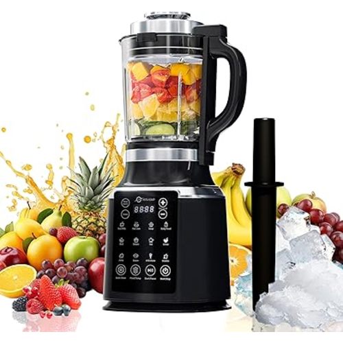 Glass Blenders for Kitchen with Tamper, Blender for Smoothies, Professional Blenders 1500W Motor, 9 Adjustable Speeds, 14 Preset Programs, High-Speed Heating Blender for Nut Milk, Soups, Sauces & More