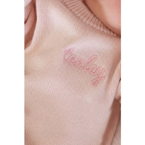 Embroidered Knit Sweater Bubble Romper | Tea Rose