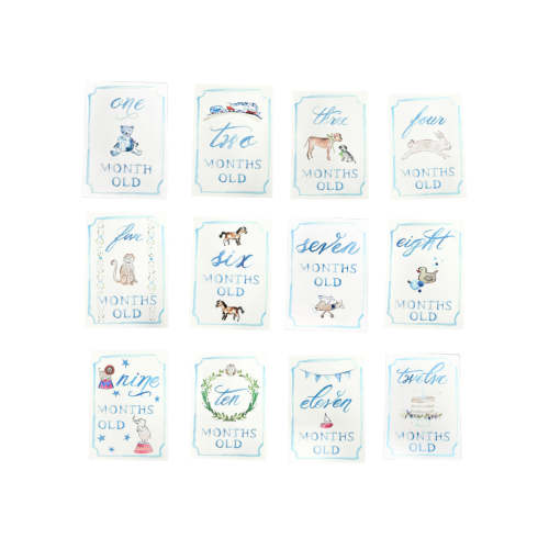 Monthly Milestone Card Set - Blue