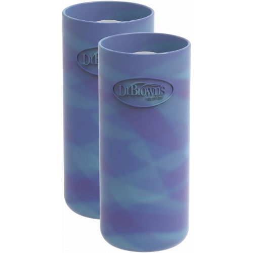 Dr. Brown's Options+ Narrow Glass Bottle Sleeve, 100% Silicone, Glow-in-The-Dark, BPA-Free, 8 oz, 2-Pack