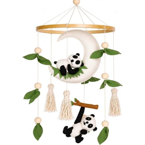 Panda Crib Mobile for Bassinet Nursery Decor Gender Neutral