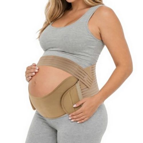 Unique Bargains Breathable Pregnancy Belly Band Flesh Color Small 1 Set