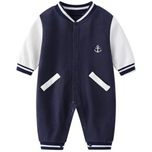 Infant Baby Boy Girl 100% Cotton Romper Long Sleeve Snap Closure Jumpsuit Bodysuit 0-18 Months All Seasons