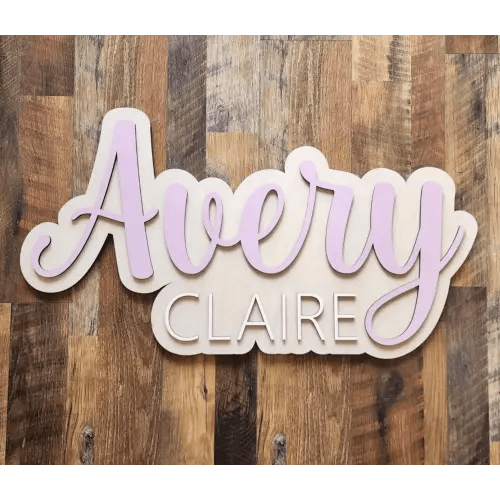 Custom Layered Wood Name Sign: Nursery Decor, Baby Name