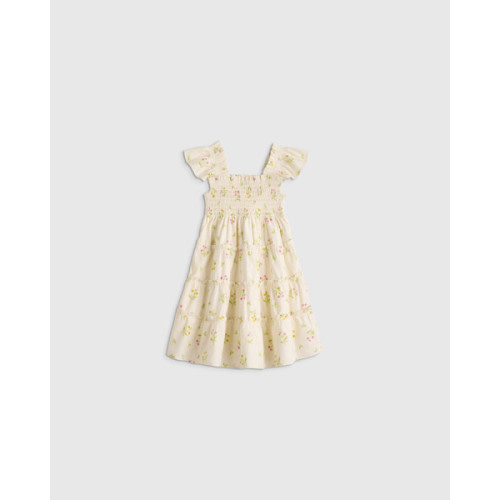 100% Organic Cotton Poplin Smocked Dress - Baby Girl