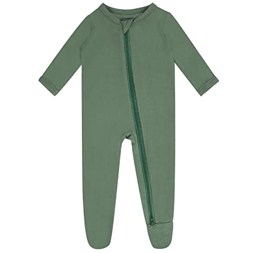 Bamboo Baby Footed Pajamas with Mitten Cuffs , Soft Long Sleeve Romper 0-12 Months