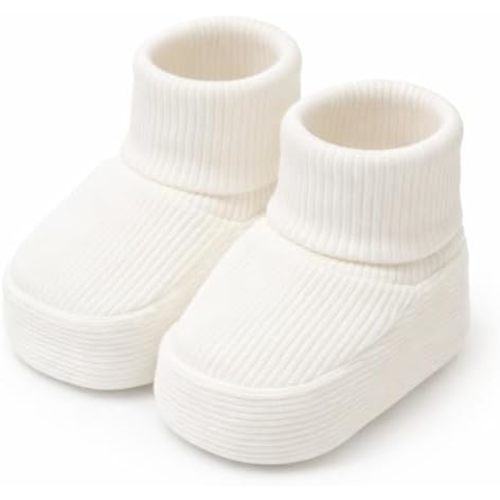 CEOBABY Baby Booties 0–3 Months, Newborn Shoes, Soft Cotton Infant Bootie Socks, Stay-On Baby Shoes for Boys & Girls
