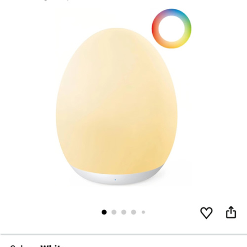 JolyWell Night Light for Kids, Baby Night Light with 7 Colors Changing Mode & Stepless Dimming, Nursery Night Light BPA Free,Rechargeable Egg Night Light for Breastfeeding 1h Timer & Touch Control