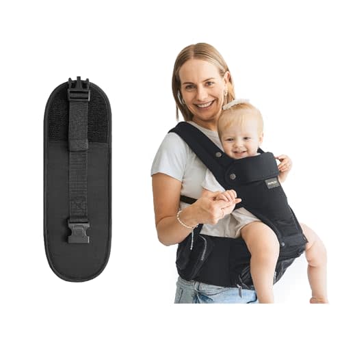 Momcozy Baby Carrier with Hip Seat, Detachable Hands-Free Carrier up to 44lbs, Belt Extender Included, Extends Waist Band up to 59” for Plus Size Parents, Black