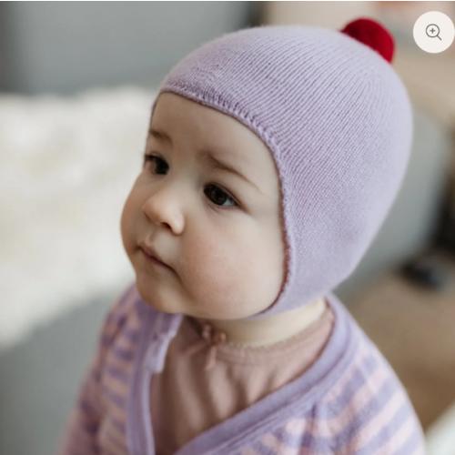 Rosie Sugden Cashmere Baby Bonnet, Lupin with Chianti Pom-Pom – EnjoyKids Boutique