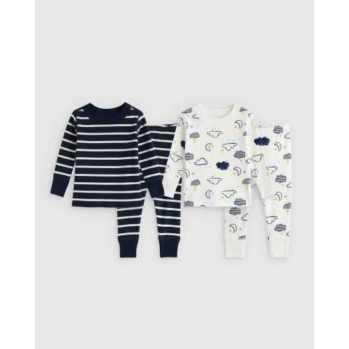 100% Organic Cotton Tight Fit Sleep 2-Pack - Baby Girl
