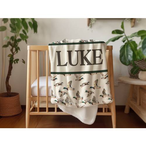 Personalized Mallard Duck Baby Blanket: Soft Minky Cuddle Blanket