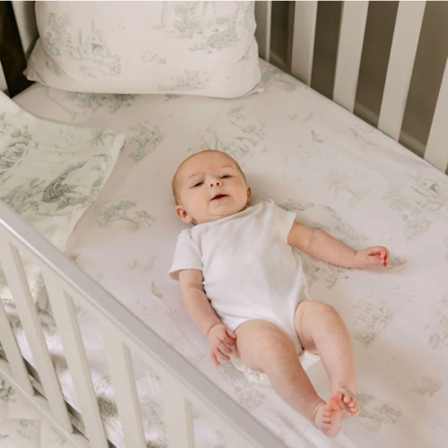 Safari Toile Fitted Crib Sheet