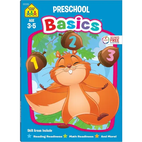 School Zone Preschool Basics Workbook: Pre-K, Beginner Reading, Early Math, Colors, Numbers, Counting, Matching, Grouping, Beginning Sounds, Ages 3-5