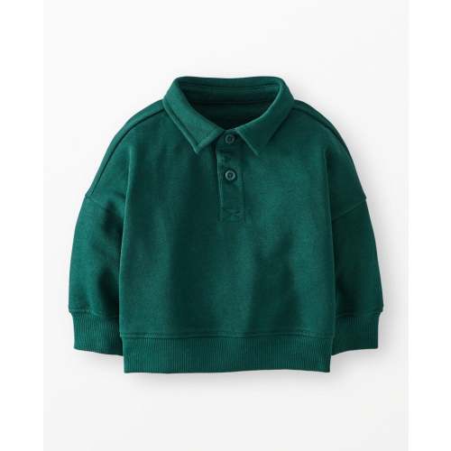 Baby Oversized French Terry Polo Sweatshirt | Hanna Andersson