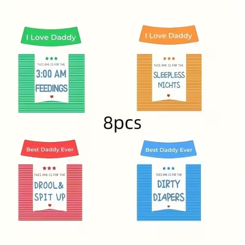 8 time daddy beer labels fathers day gift new dad - Temu
