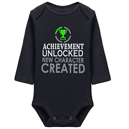 Achievement Unlocked New Character Created Baby Rompers Bodysuit Infant Long Sleeve Playsuit
