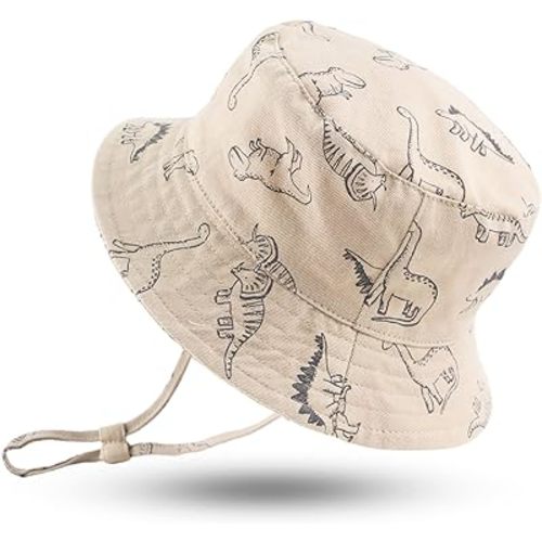 JANGANNSA Dinosaur Baby Boys Sun Hat Cotton Toddler Girls Bucket Hats Summer Sun Protect Cap for Kids