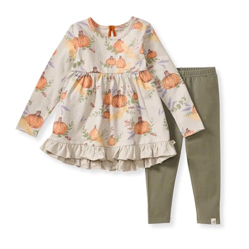 Burt's Bees Baby Baby Girls Long Sleeve Top and Pant Set, 100% Organic Cotton Outfit