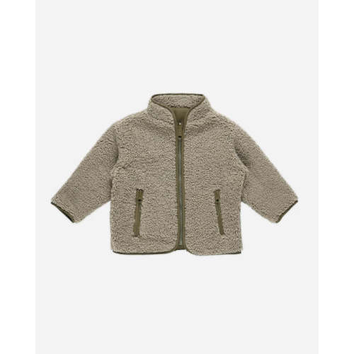 SHEARLING ZIP JACKET || OLIVE