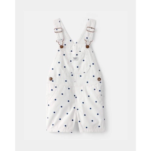 Toddler Girl Polka Dot Shortalls - White/Blue - OshKosh B'gosh | Carter's