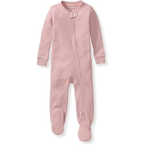Burt's Bees Baby unisex-baby Honeysoft Sleeper Pajamas, Zip Front Non-slip Footed Footie Pjs, Organic Cotton & Lyocell