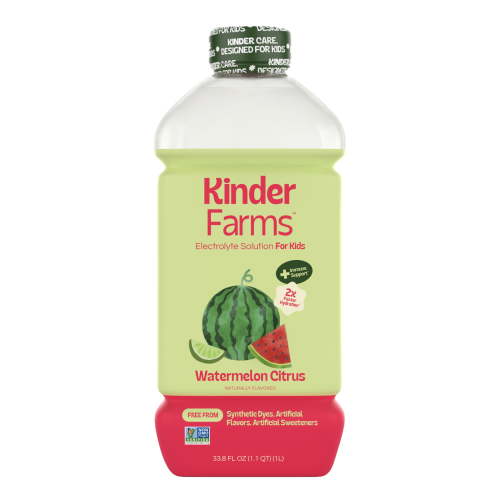Kinderfarms KinderLyte Natural Ready-to-Drink Electrolyte Solution, Watermelon Citrus, 33.8 fl oz Bottle