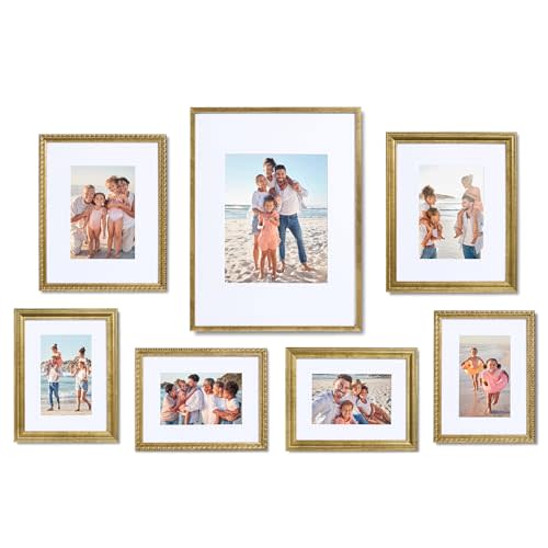 Camden Reed 7 Piece Gallery Wall Frame Set, (1) 12x16 Inch, (2) 8x10 Inch, and (4) 6x8 Inch, Bronze