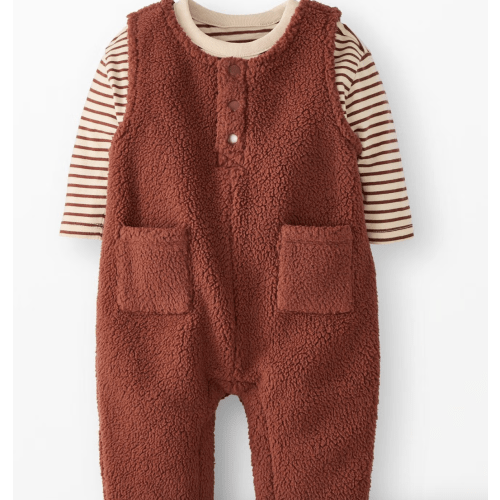 Baby Long Sleeve T-Shirt & Fleece Overalls Set