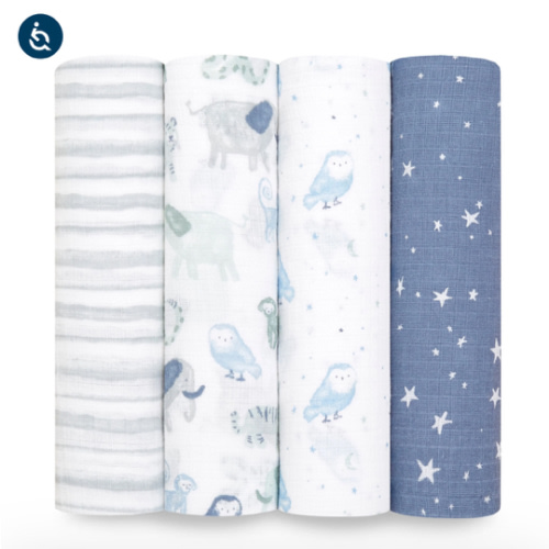Time To Dream Cotton Muslin Swaddles 4pk | aden + anais