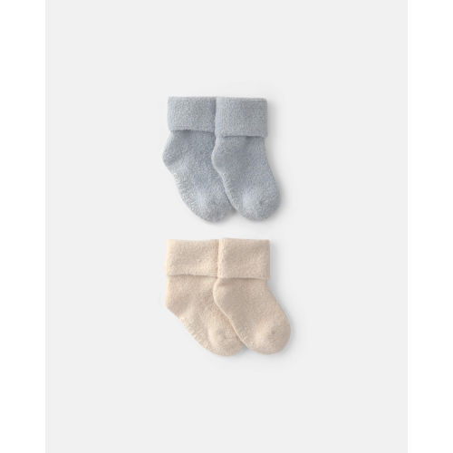 Baby 4-Pack Baby Booties - Blue/Ivory