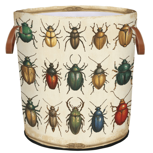 ADECORIVY Vintage Colorful Beetles Laundry Basket, Foldable Laundry Hamper, Dirty Clothes Hamper Clothes Organizer Basket for Bathroom, Bedroom, Dorm