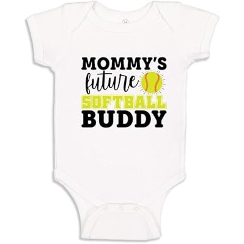 Mommy's Future Softball Buddy Baby Bodysuit One Piece Or Toddler T-Shirt Softball Baby Clothes