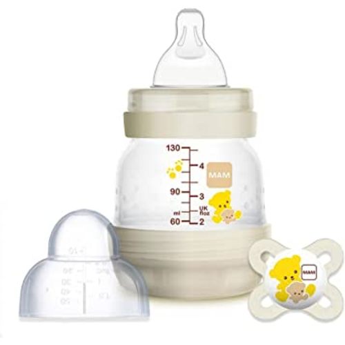 Newborn Easy Start Anti-Colic 4.5-Ounce Bottle with Pacifier Set, Teddy Bear, 0-2 Months, transparent, 2 Piece Set
