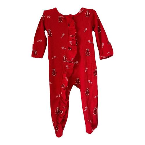 Baby Girls Gingerbread Christmas Ruffle Footie