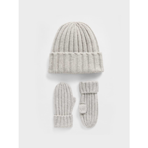 Baby & Toddler CashSoft Rib Beanie & Mittens Set Size 0-6 months