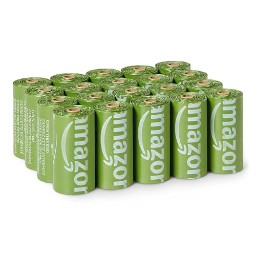 Amazon Basics Dog Poop Bags Rolls, 70% Recycled Plastic Waste Bags for Poop, Leak-Proof, 13 x 9 in., 300-Pack
