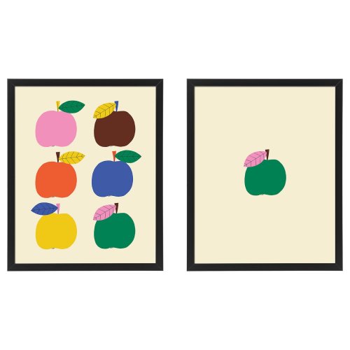 FISKBO Frame with poster - apple game 16 ¼x20 "