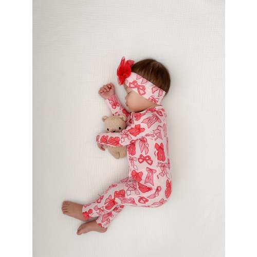 Valentine's Bow Zipper Romper
