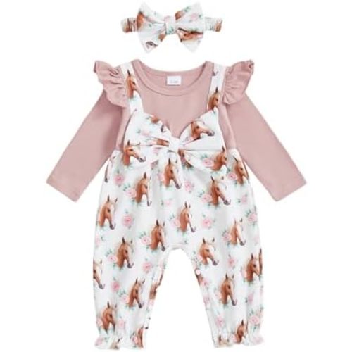 YINGISFITM Newborn Baby Girl Clothes Long Sleeve Romper One Piece Jumpsuit Fall Winter Infant Outfits 0 3 6 9 12 18 Months